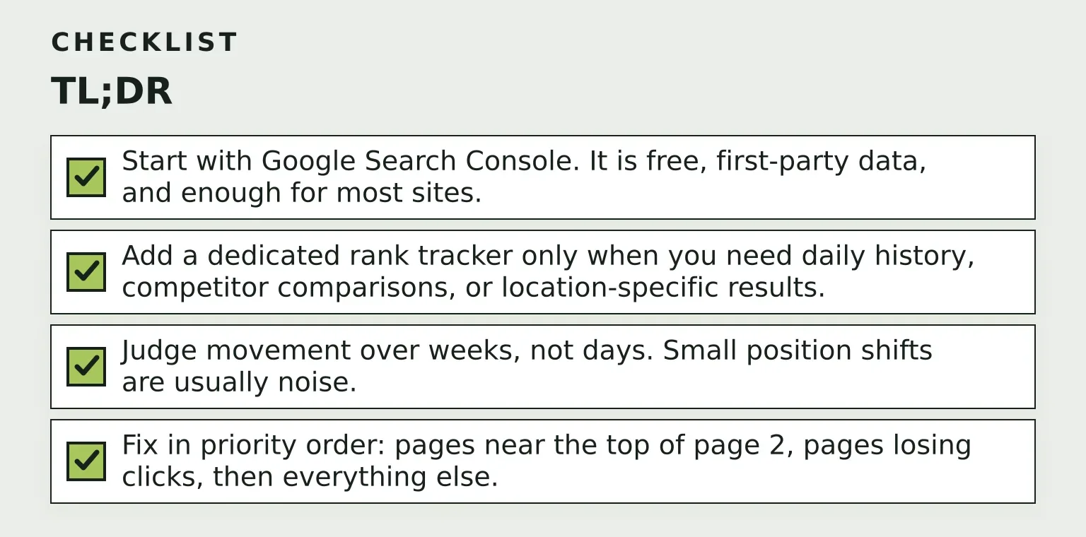 Checklist: TL;DR (4 items)