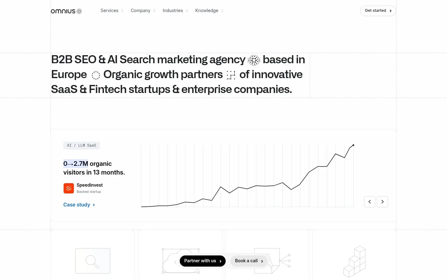 Screenshot of the homepage of OMNIUS